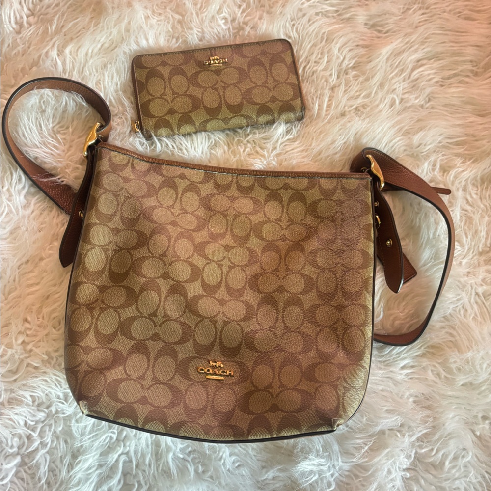 SOLD***Coach Brown Signature Shoulder Bag